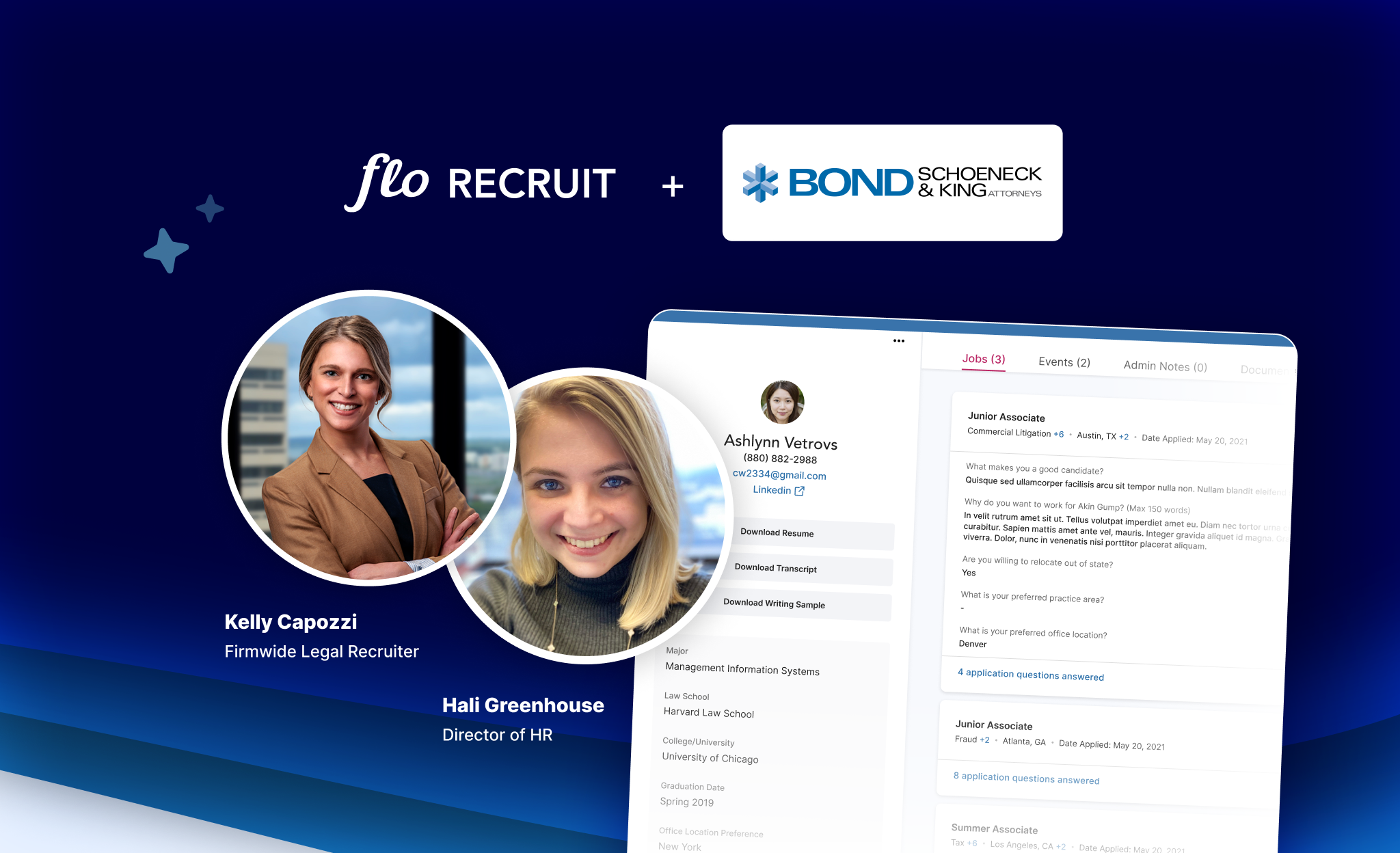 Bond Schoeneck & King PLLC manages their recruiting process across summer associates, lateral attorney hires, and staff positions with Flo Recruit